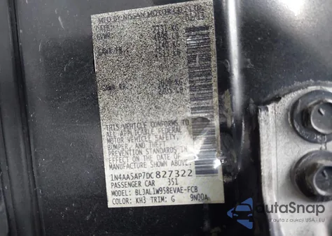 2013 Nissan Maxima 3.5 Sv z USA, uszkodzony, nr VIN 1N4AA5AP7DC827322